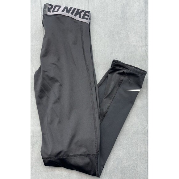 Nike Pro Combat Dri-Fit Black Bottoms Boys XL Compression Workout BV3516-010 - Picture 1 of 14